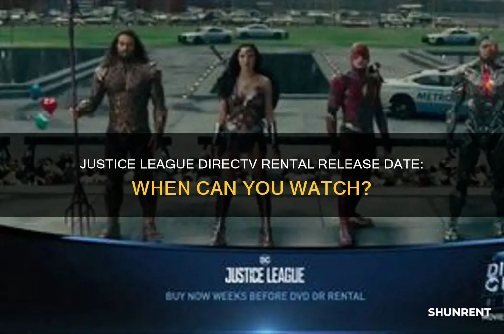 when is justice league available to rent on directv