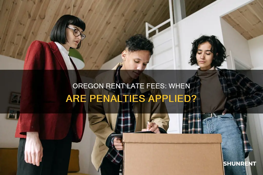 when is rent payment subject to late pentalties in oregon
