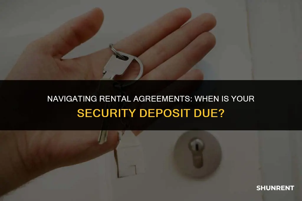 when is security deposit due for renting
