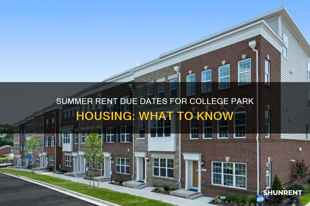when is summer rent due for college park