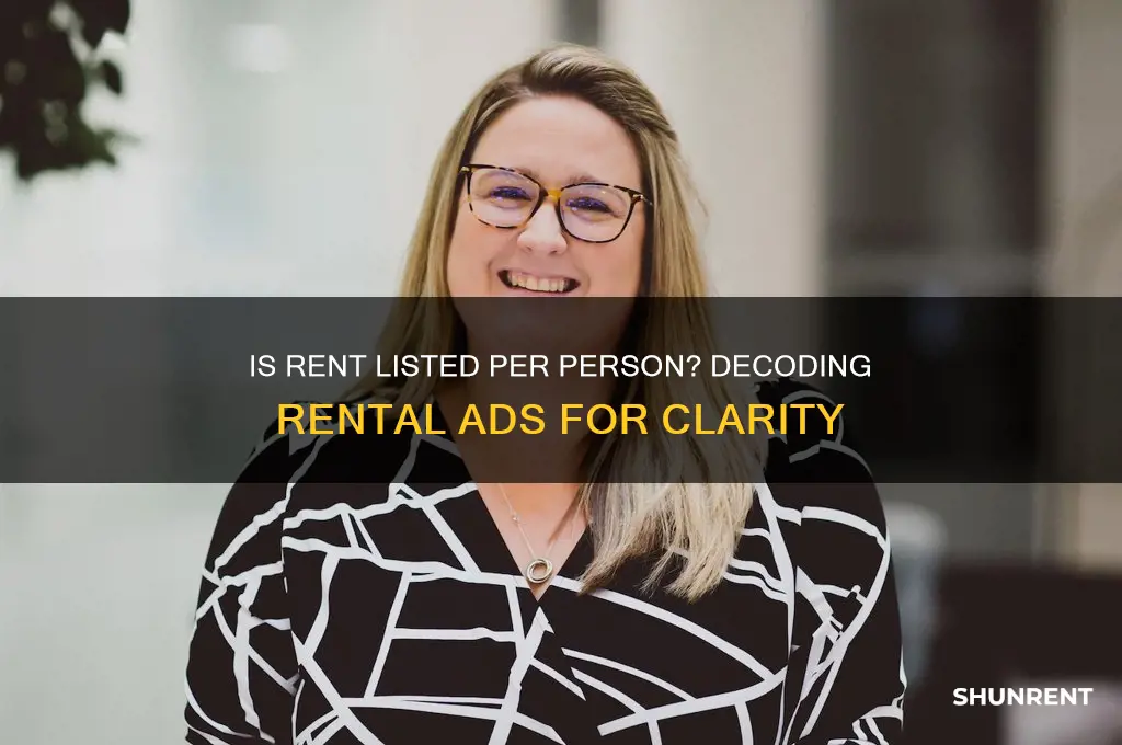 when rent is listed is it per person