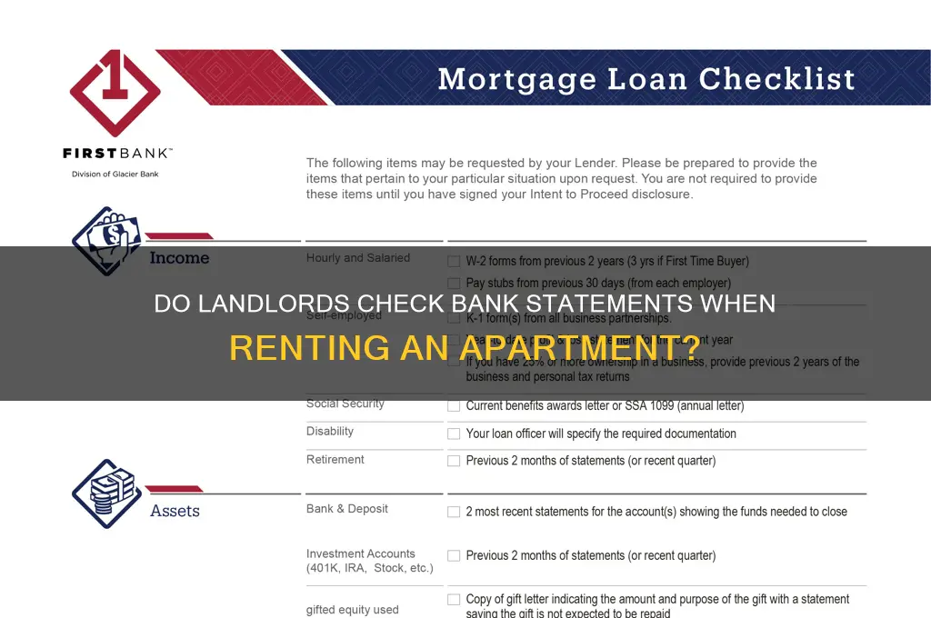 when renting an aparment do they check your bank statments