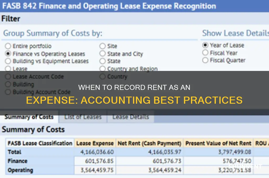 when should rent be recorded as an expense