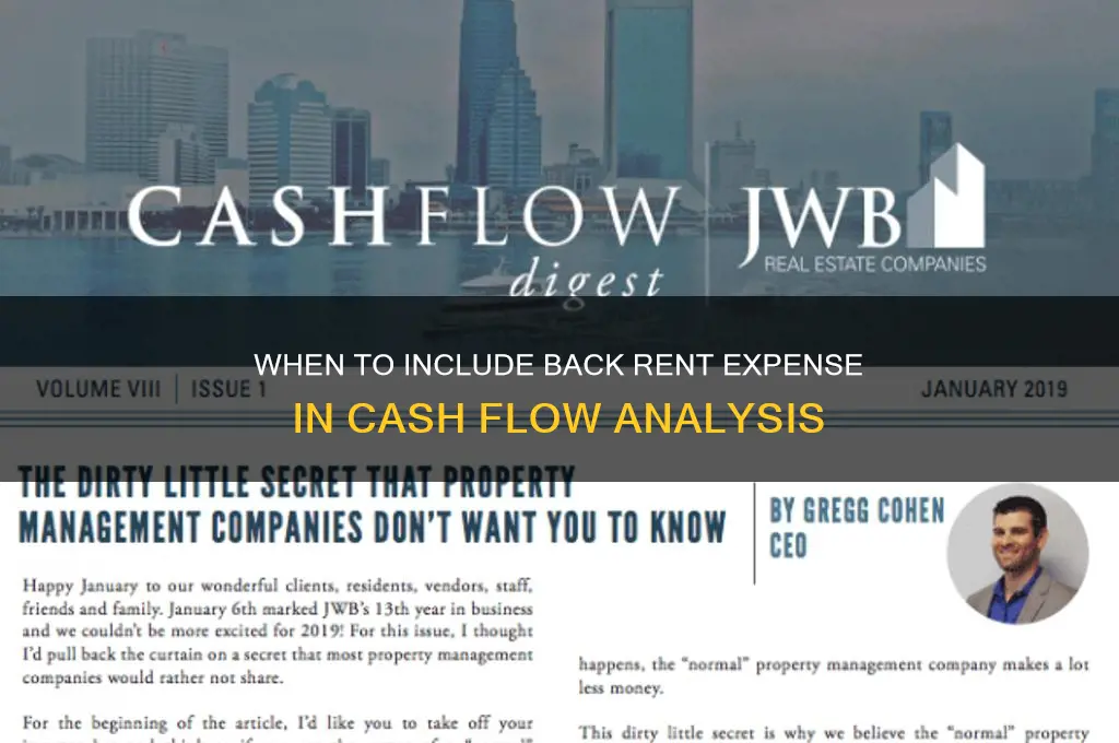 when to add back rent expense to cash flow