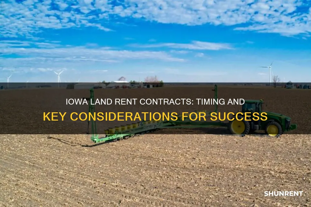 when to make land rent contracts in iowa