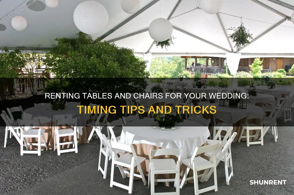 when to rent tables and chairs for a wedding