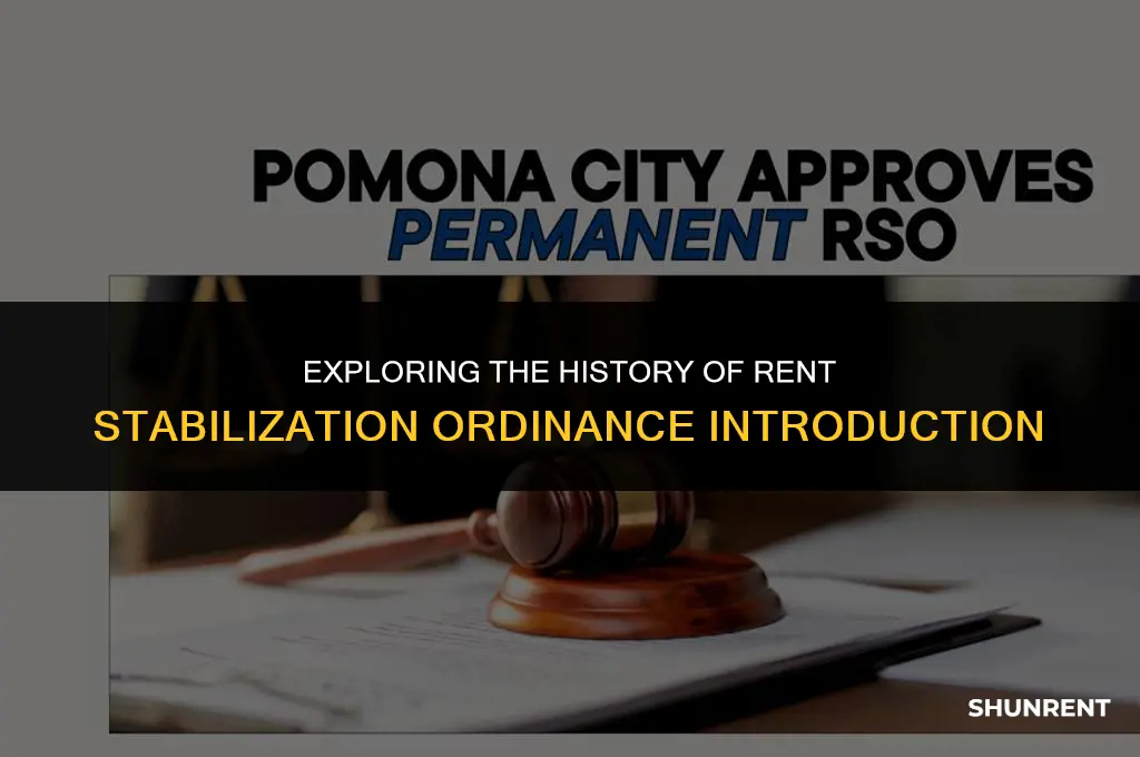 when was the rent stabilization ordinance introduced