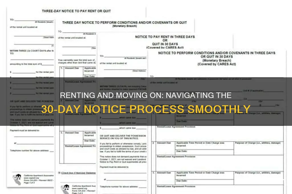 when you rent and you give your 30 day notice