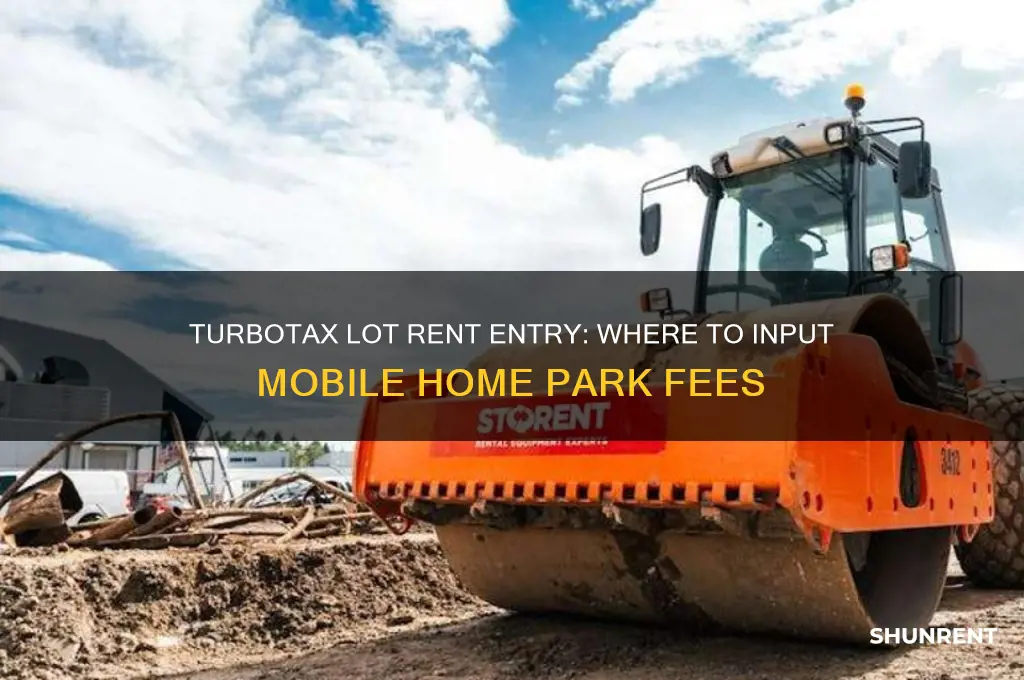 where do i enter lot rent in turbo tax