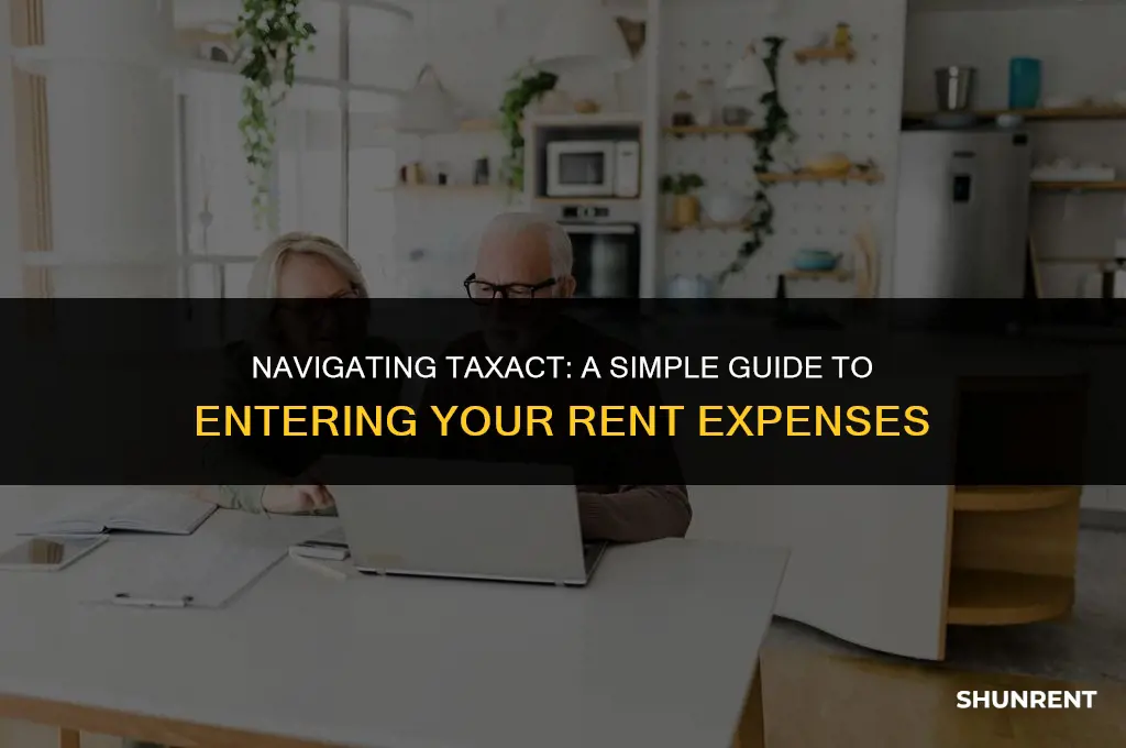 where do i enter rent on taxact