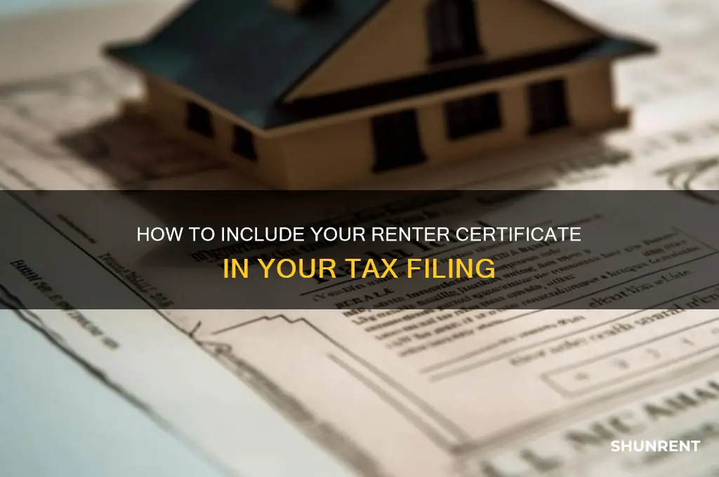 where do i include my renter certificate in my taxes