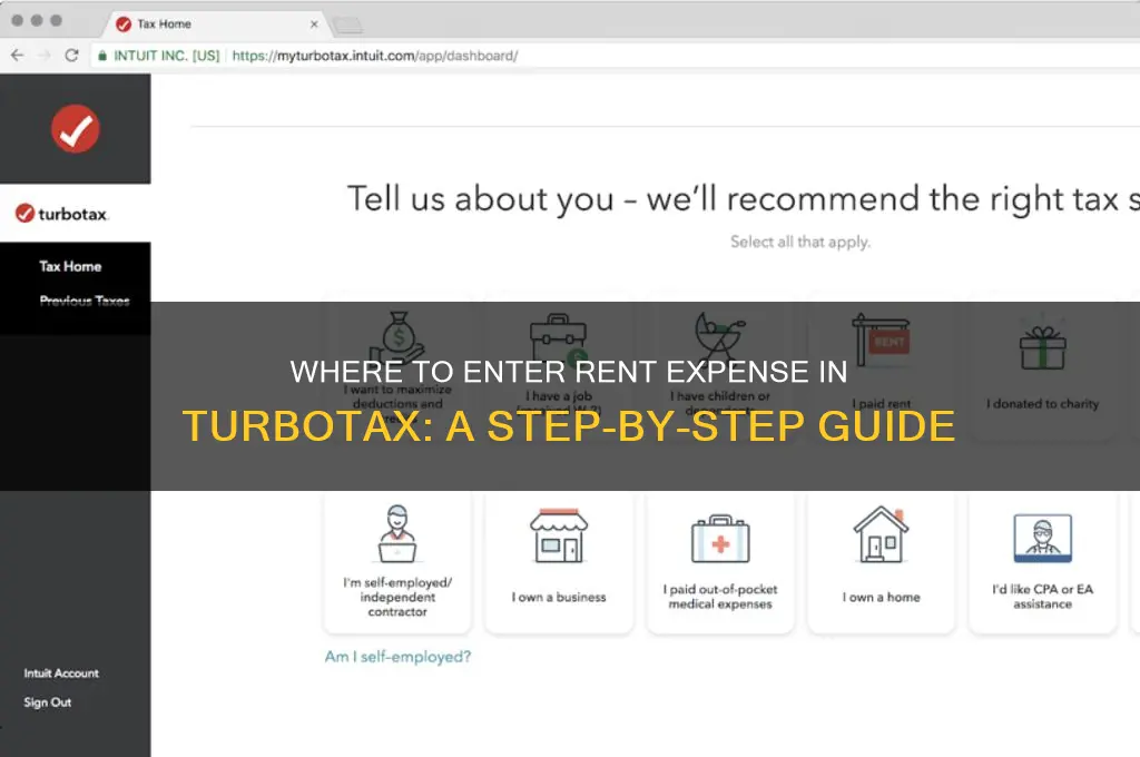 where do i put rent expense in turbotax