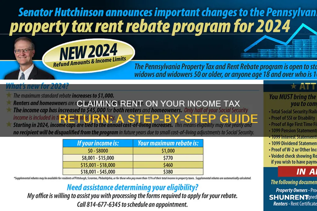 where do you claim rent on income tax return