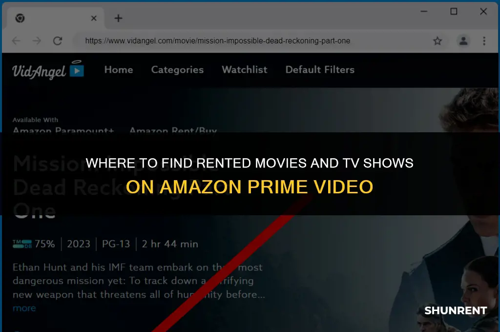 where do you find rented on amazon