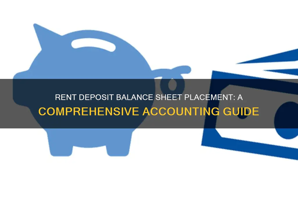 where does a rent deposit appear on the balance sheet