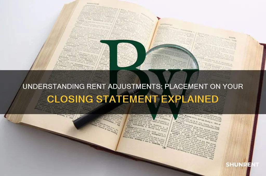 where does rent adjustment on closng statement go