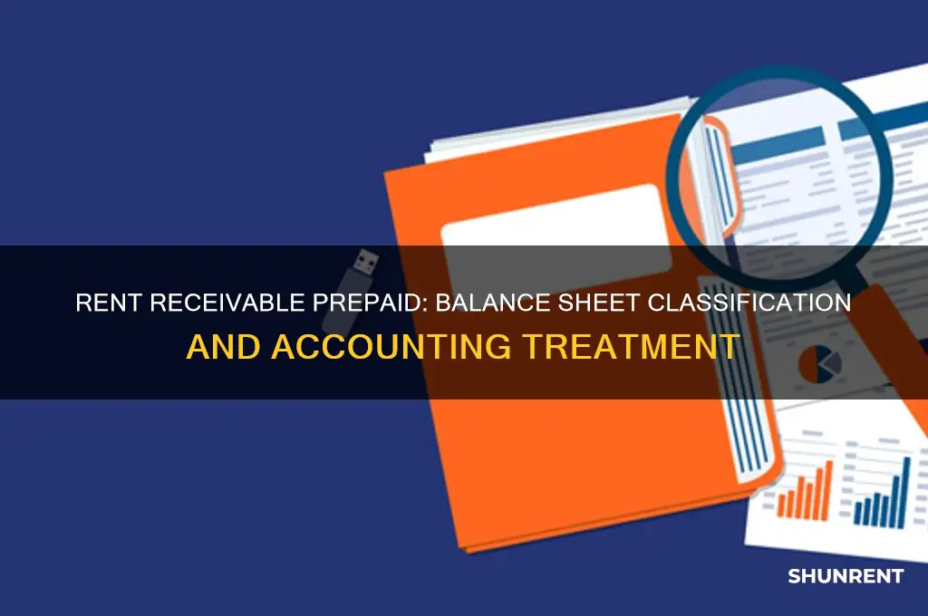 where does rent receivable prepaid go in a balance sheet