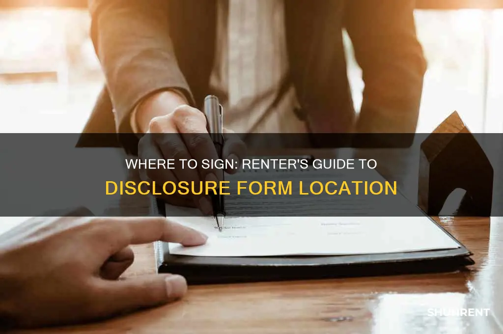 where does the renter sign on a disclosure form