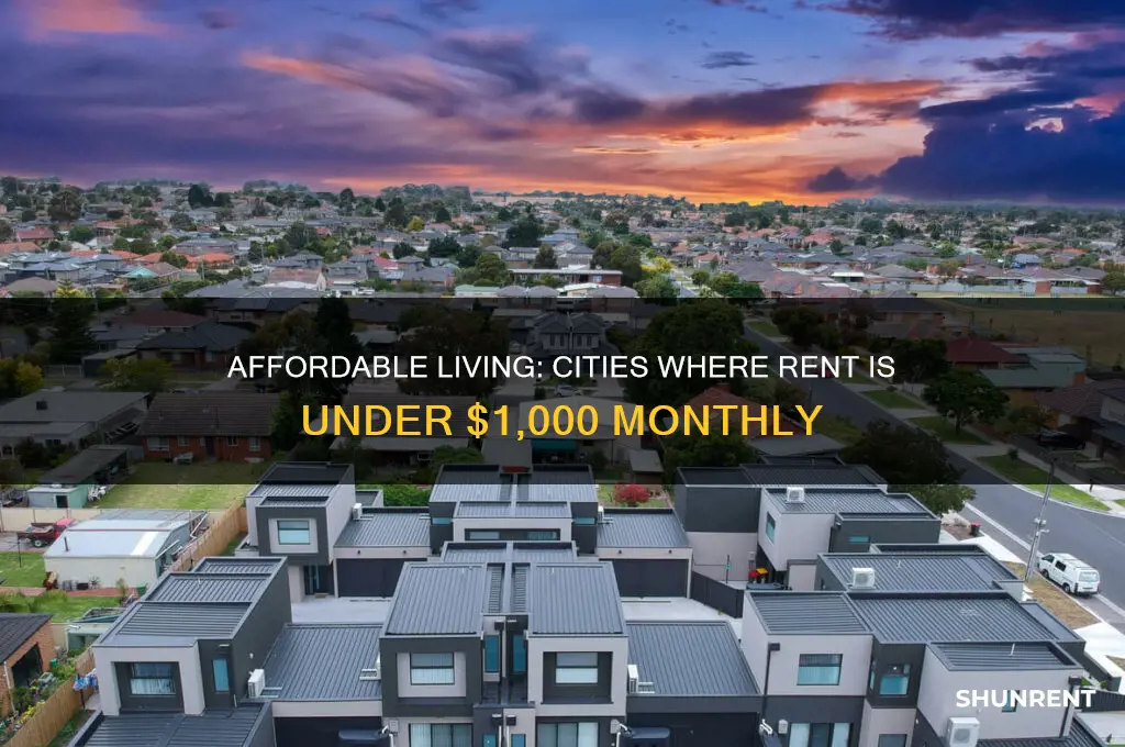where is rent less than 1 000 per month