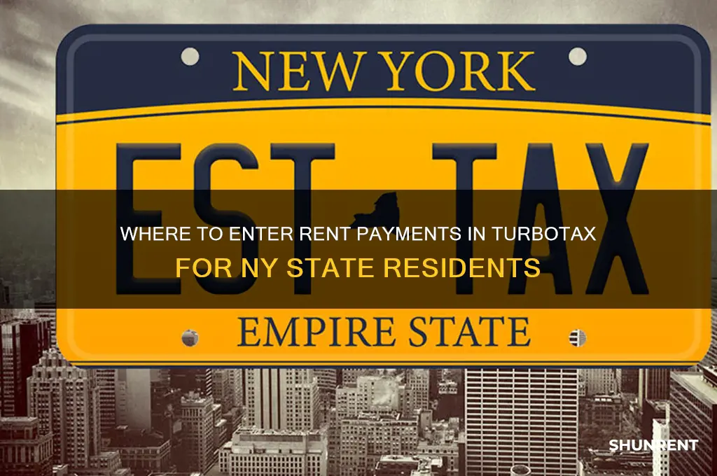 where should be put rent payment in ny statein turbotax