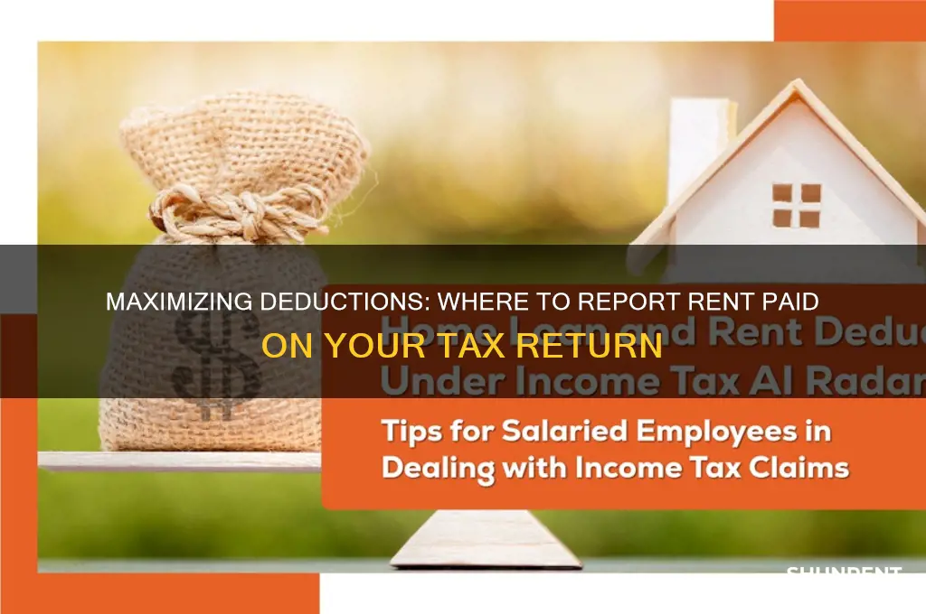 where to add rent paid on tax return