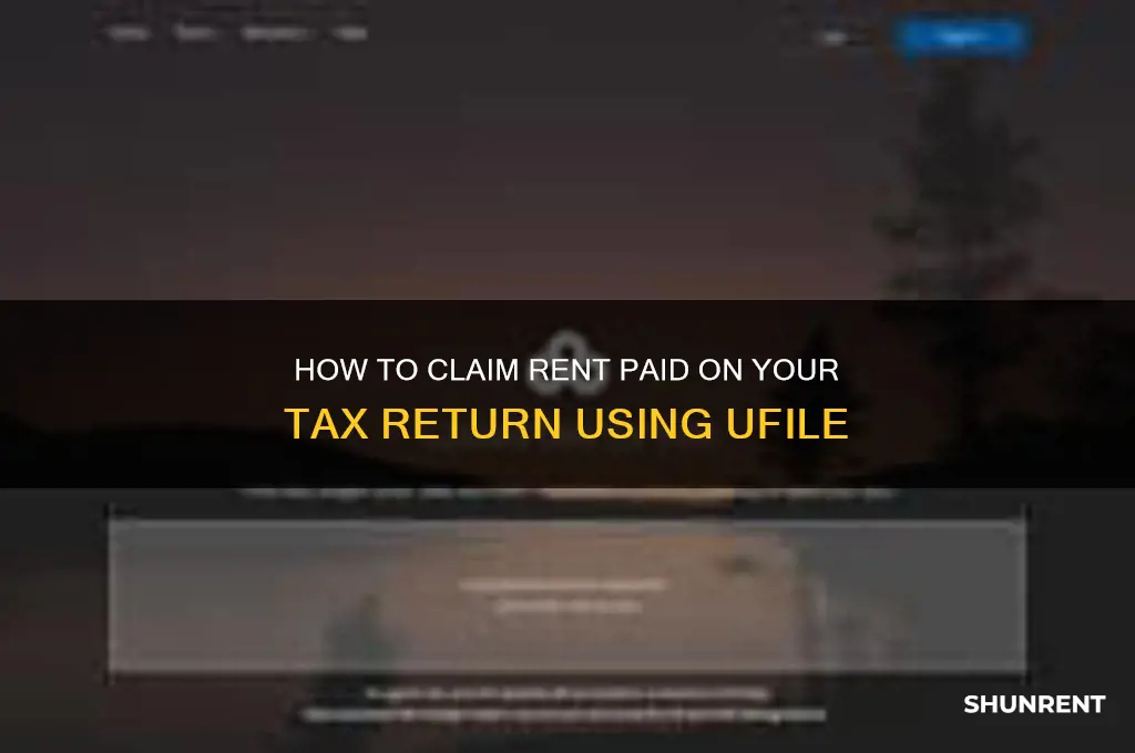 where to enter rent paid on tax return ufile
