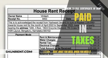 Where to File Certificate of Rent Paid for Tax Benefits