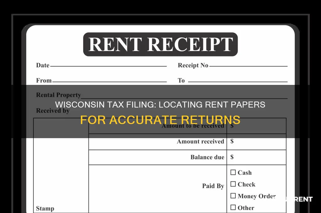where to find a rent paper for taxes wisconsin