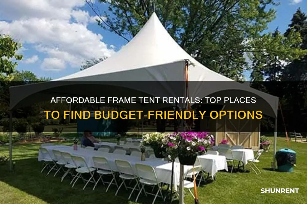 where to find affordable frame tents for rent