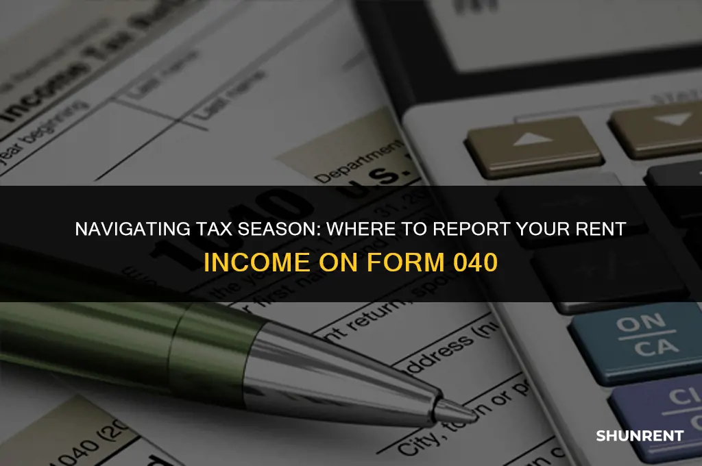where to insert rent income on 040
