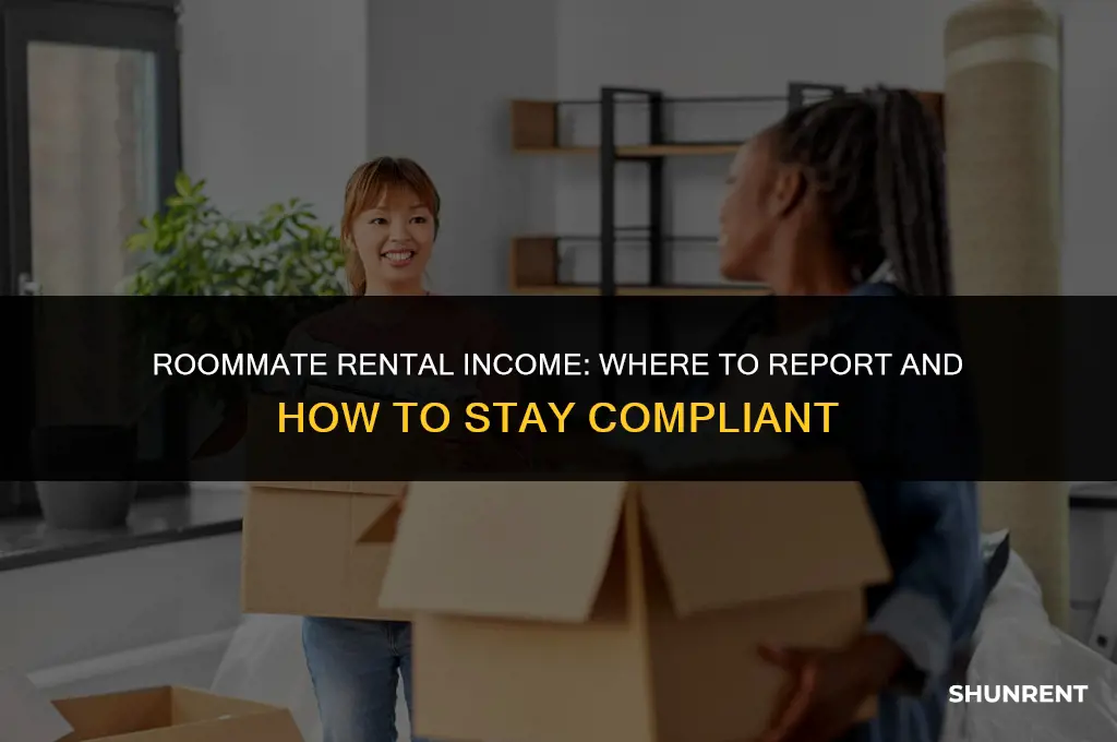 where to list rent received from roommate