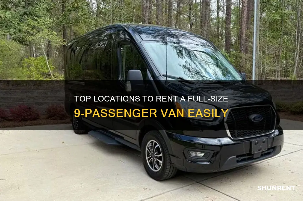 where to rent a full size 9 passenger van van