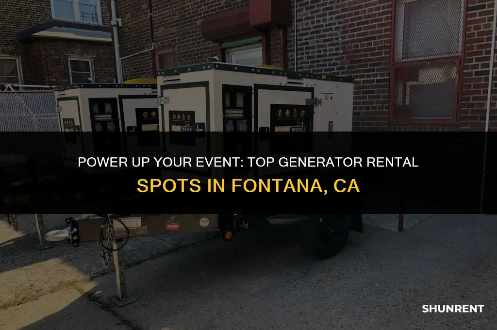 where to rent a generator fontana ca