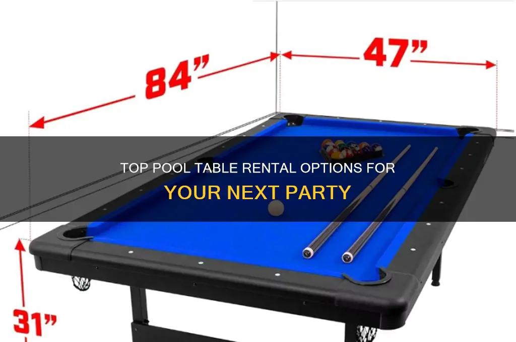 where to rent a pool table for a party