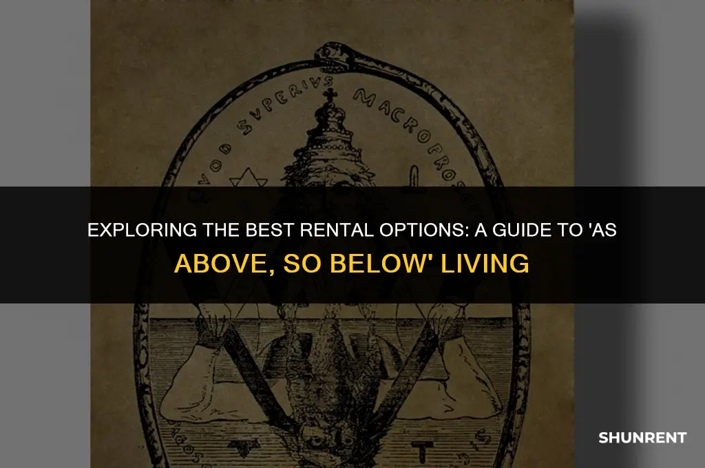 where to rent as above so below