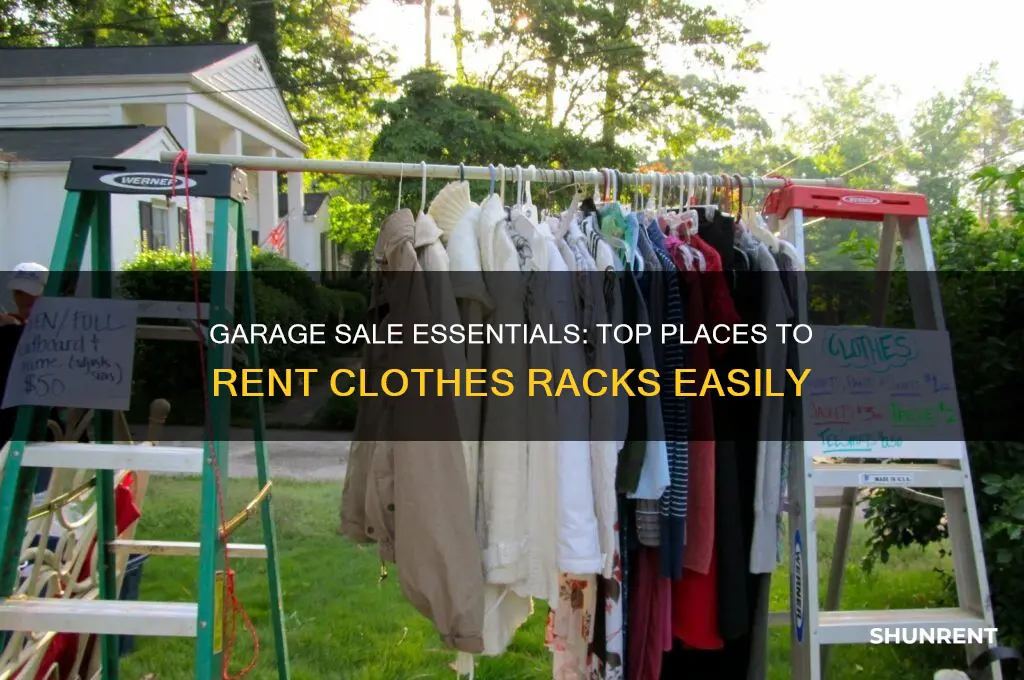 where to rent clothes racks for garage sale
