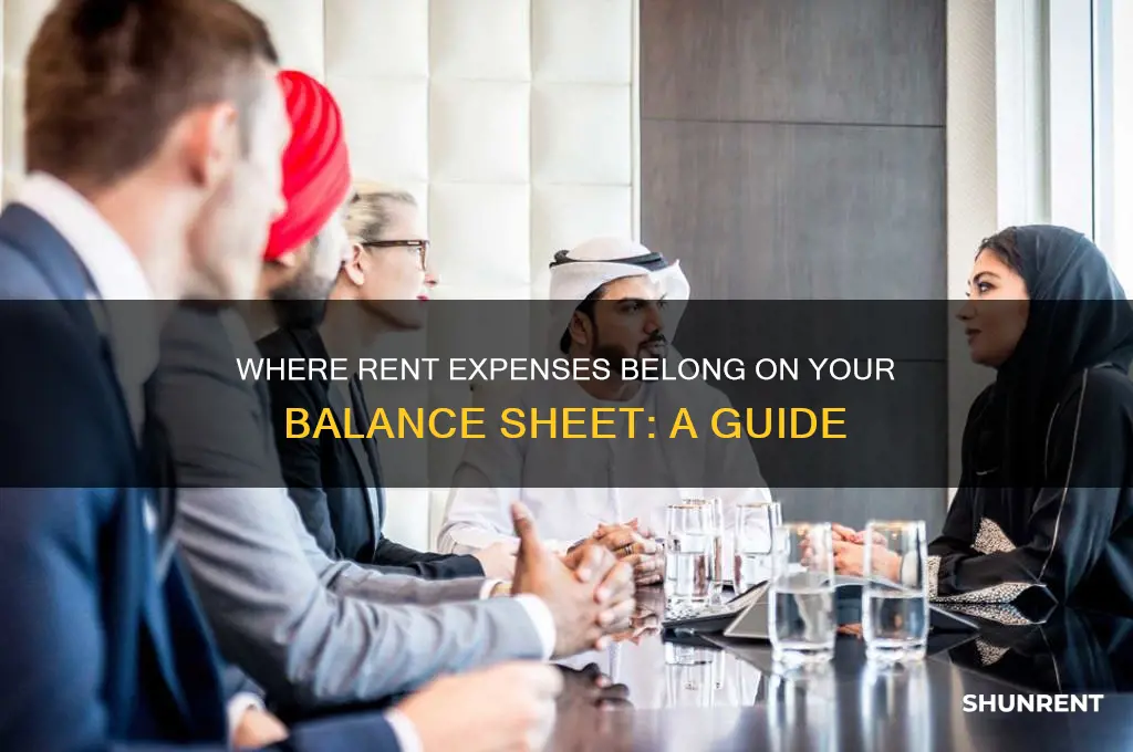 where to rent expenses go on a balance sheet