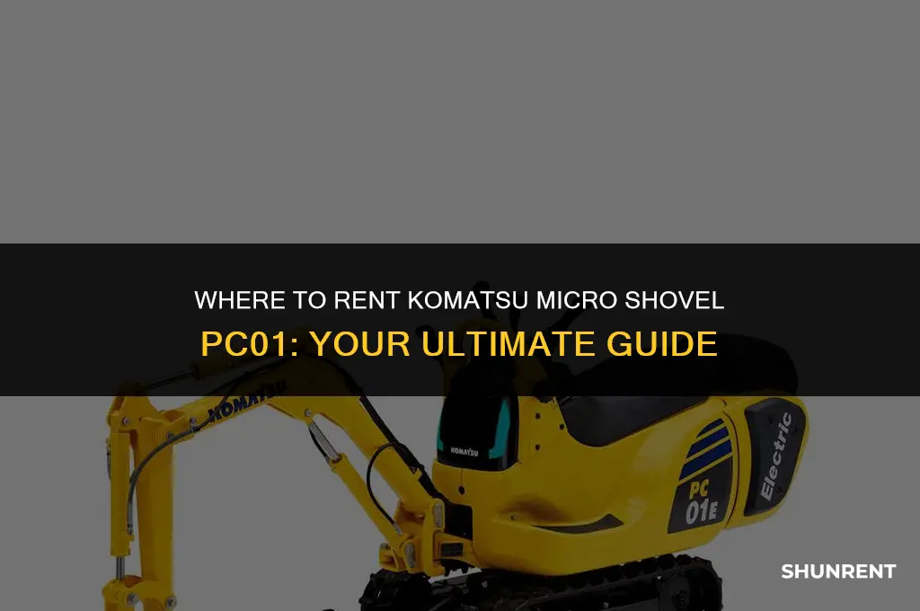 where to rent komatsu micro shovel pc01