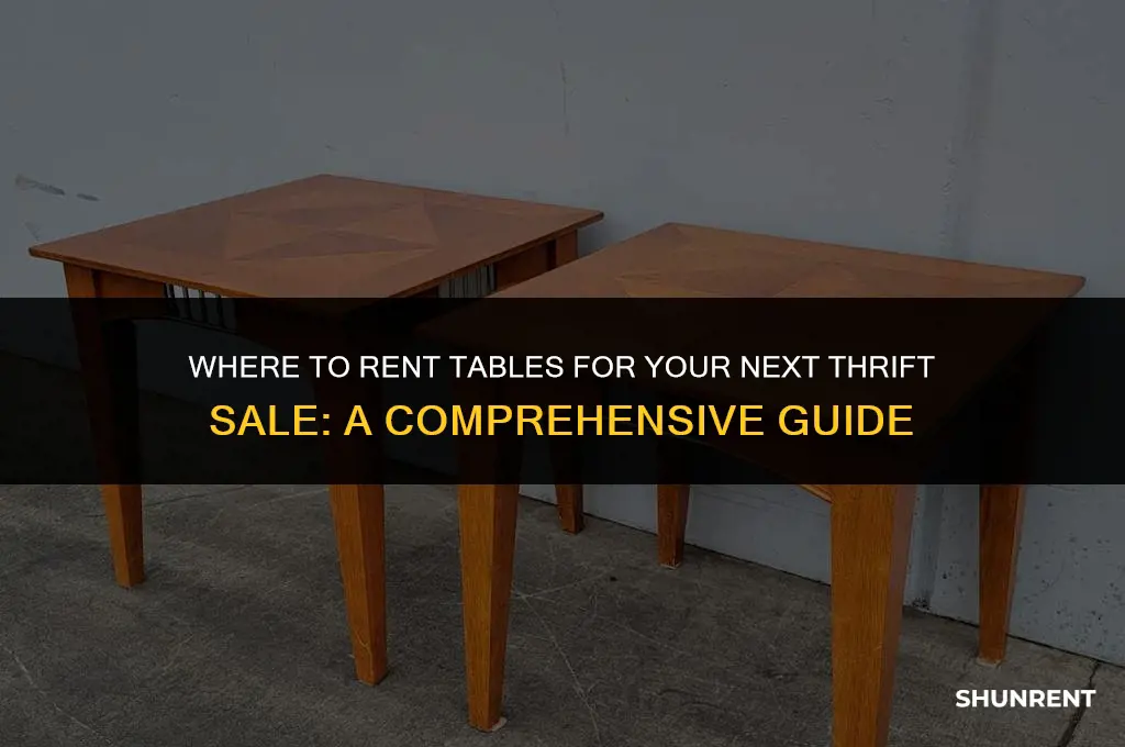 where to rent tables for thrift sale