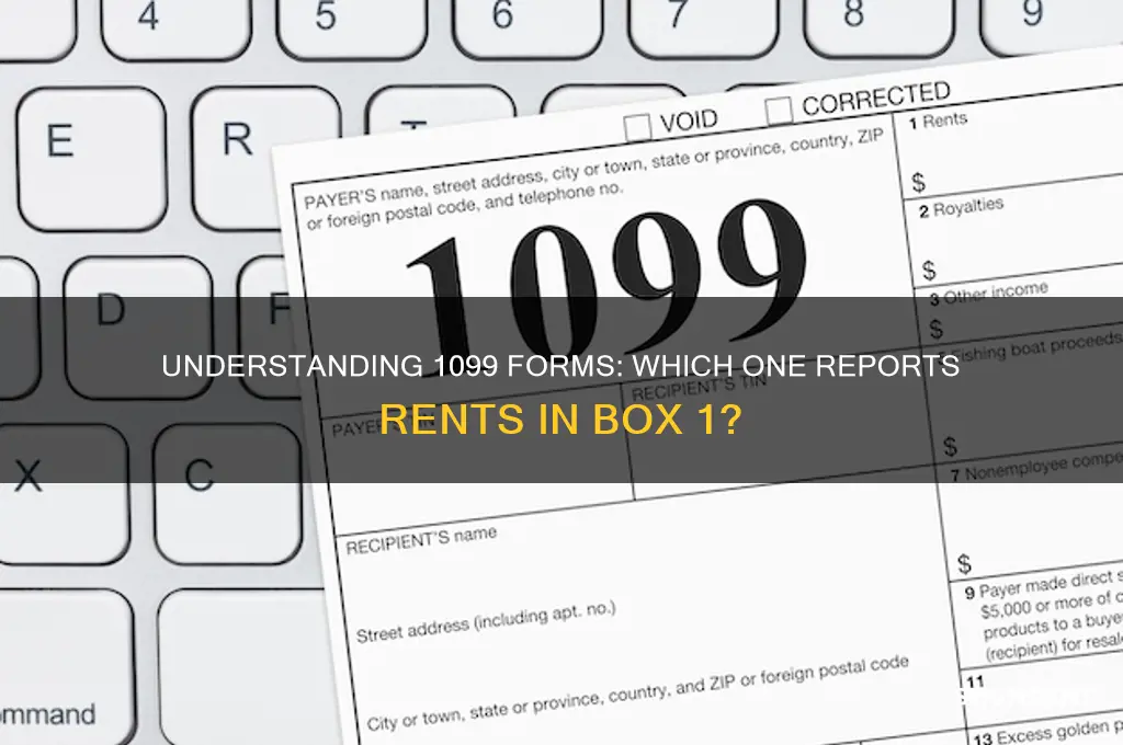which 1099 has box 1 that says rents