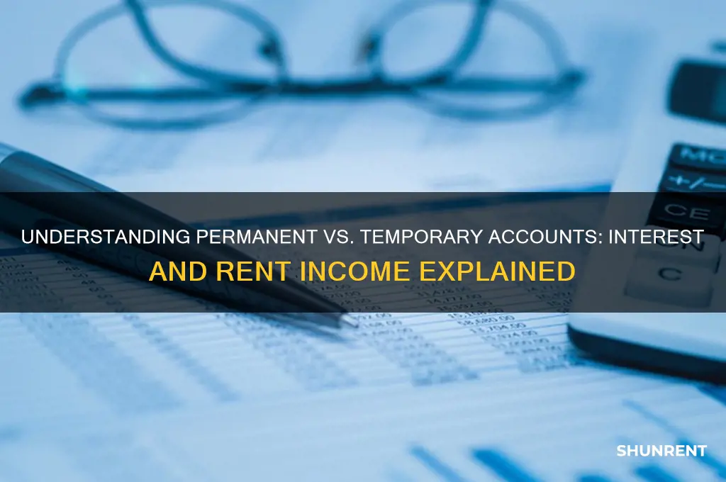 which is not a temporary account interest income rent income