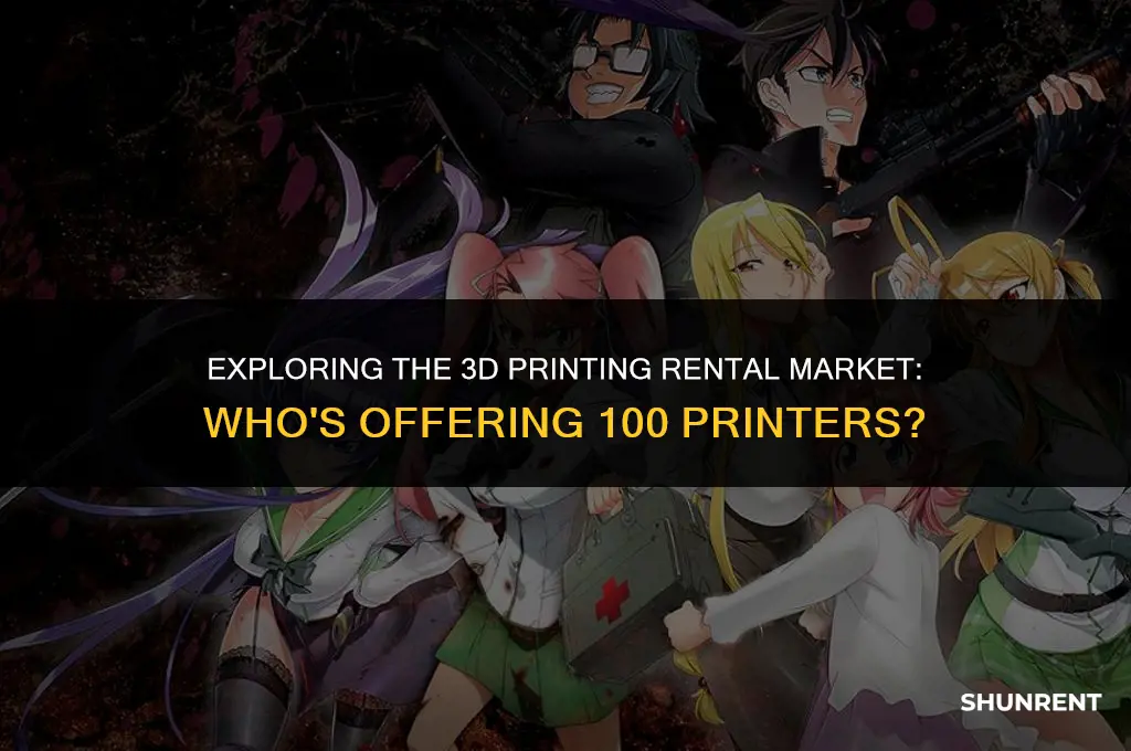 who has 100 3d printers for rent