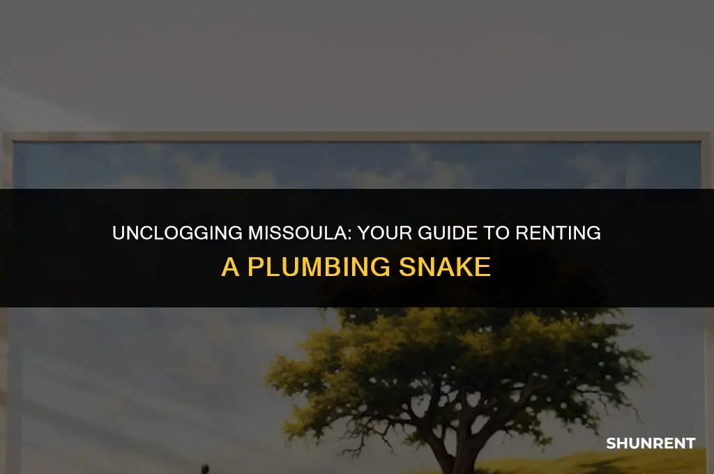 who in missoula rents a plumbing snake