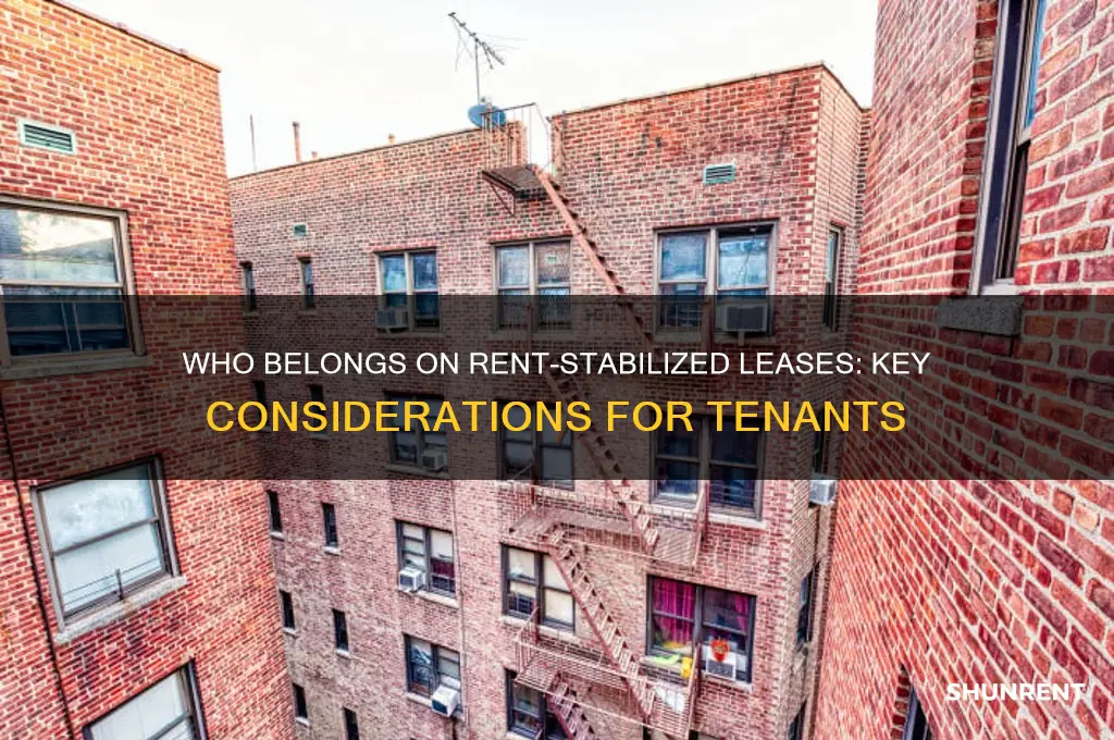 who needs to be on the rent stabilized lease