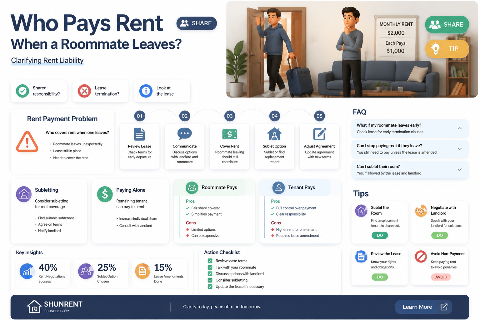am i responsible for rent if roomate terminates lease