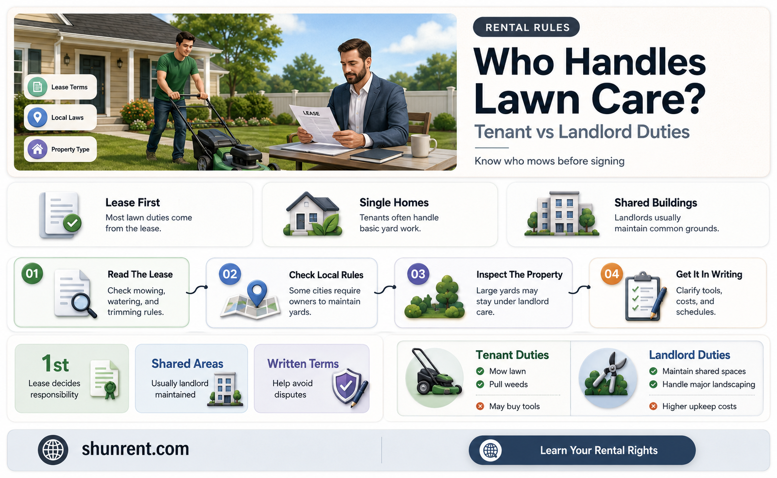 does a renter have to maintain lawn