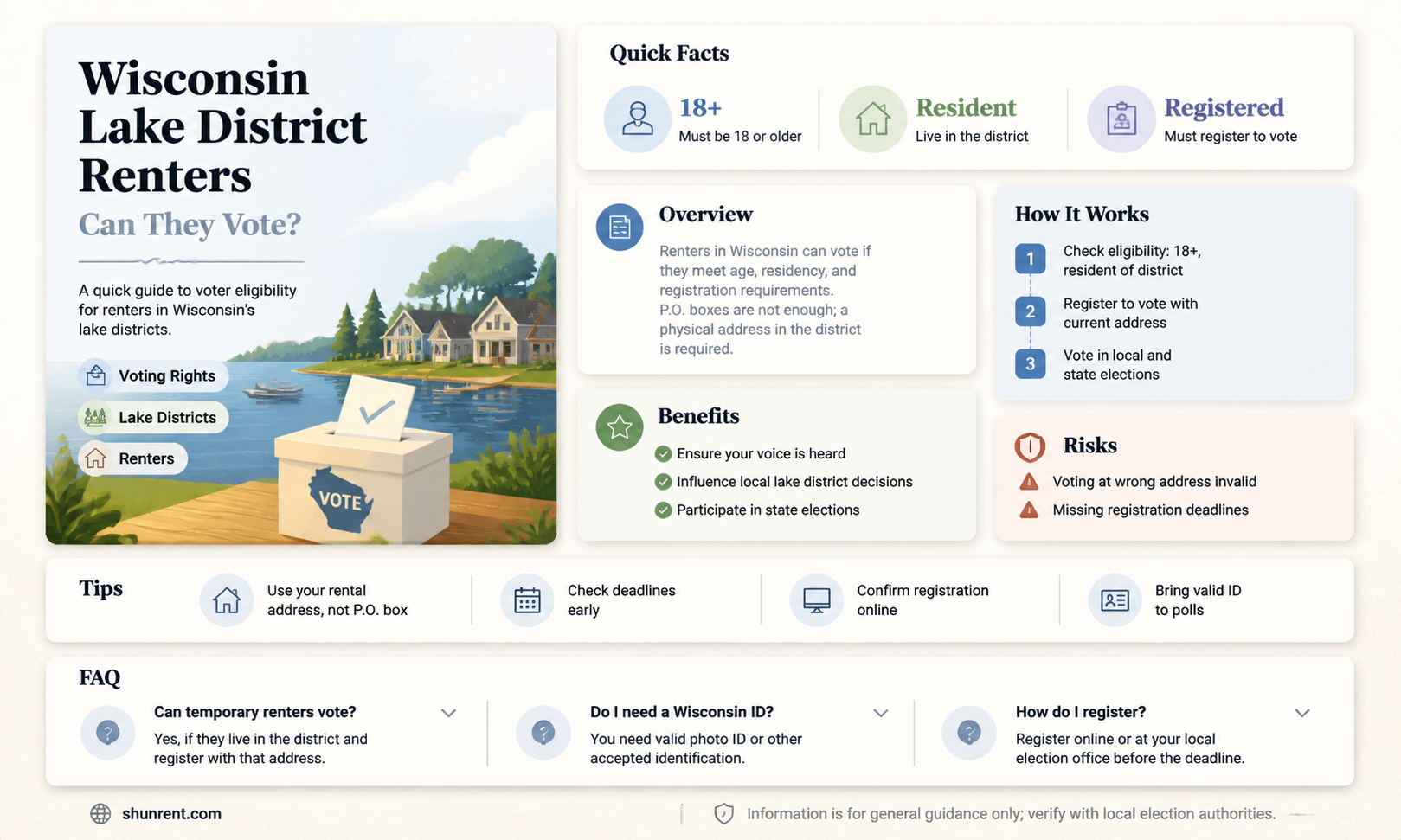 are renter in wisonsin lake districts eligilbale voters
